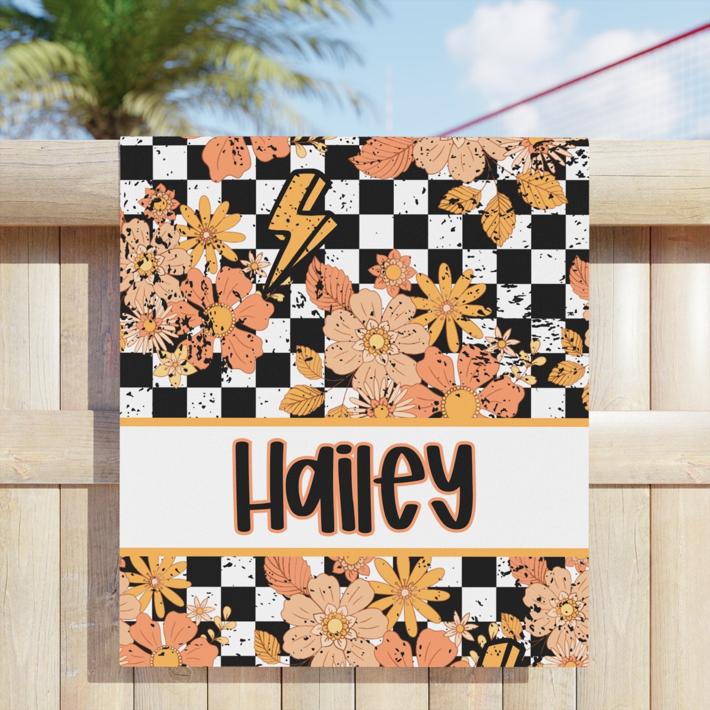 Personalized Retro Groovy Beach Towel