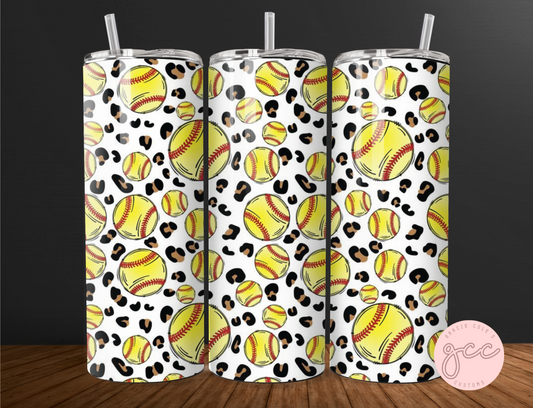 Softball Cheetah Tumbler