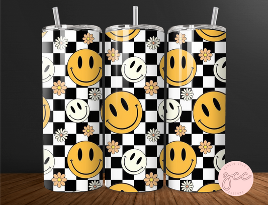Smiley Checkered Tumbler