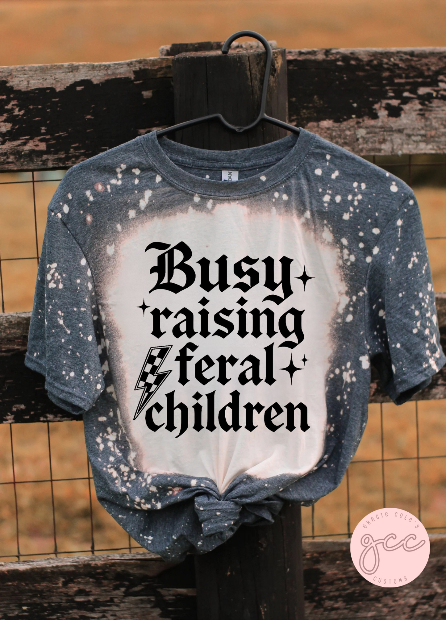 Busy Raising Feral Children Bleached Shirt