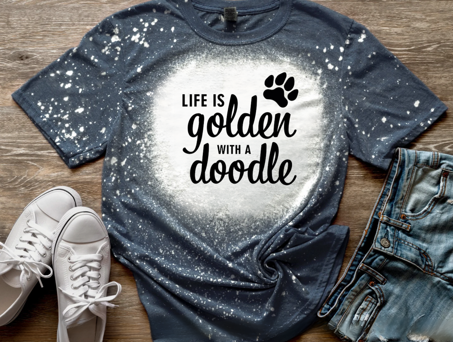 Golden Doodle Life Bleached Tee