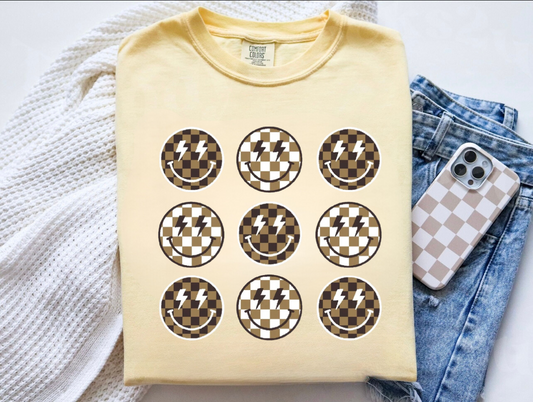 Checkered Smiley T-Shirt