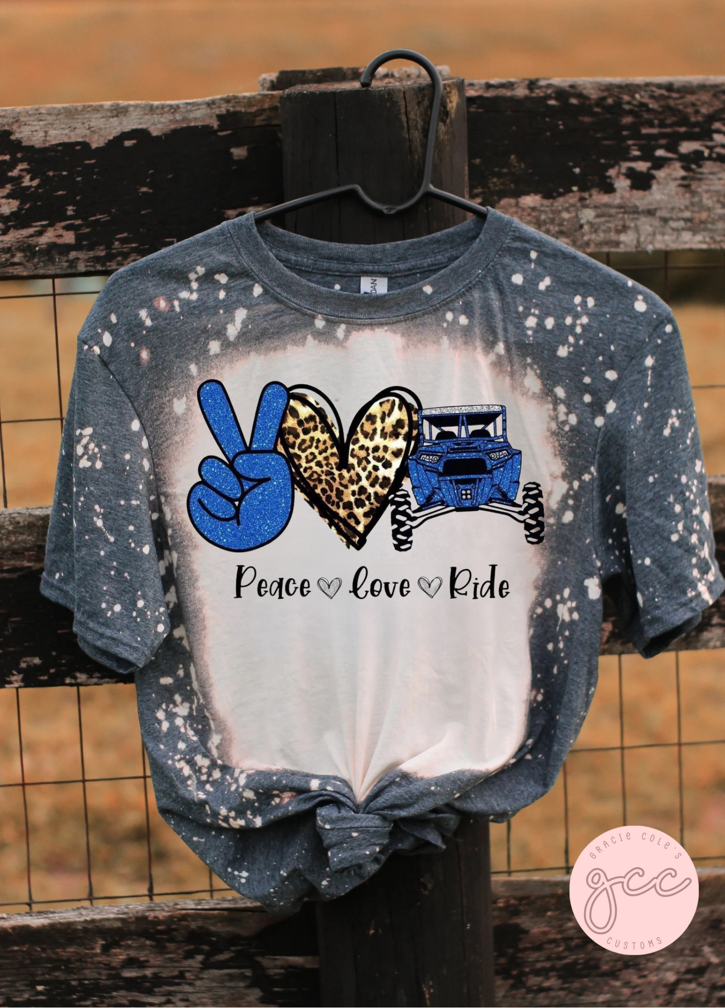Peace Love Ride Bleached Shirt