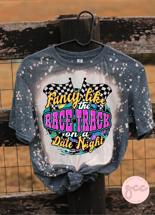 Fancy Like The Race Track On A Date Night Bleached Shirt