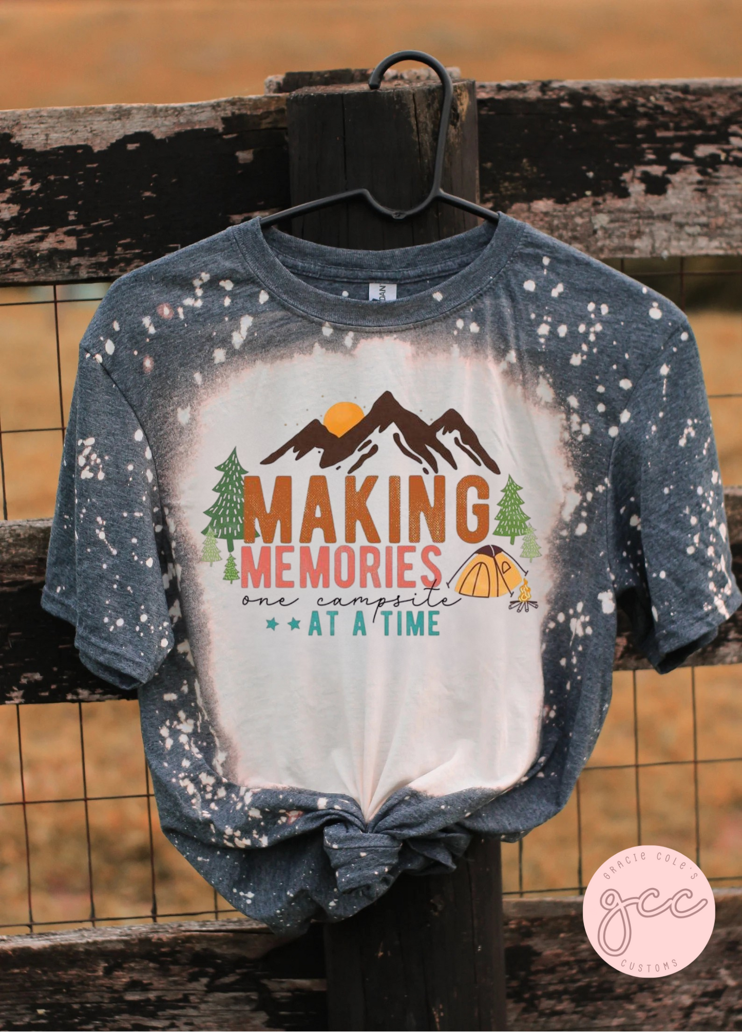 Making Memories One Campsite At A Time Bleached Shirt