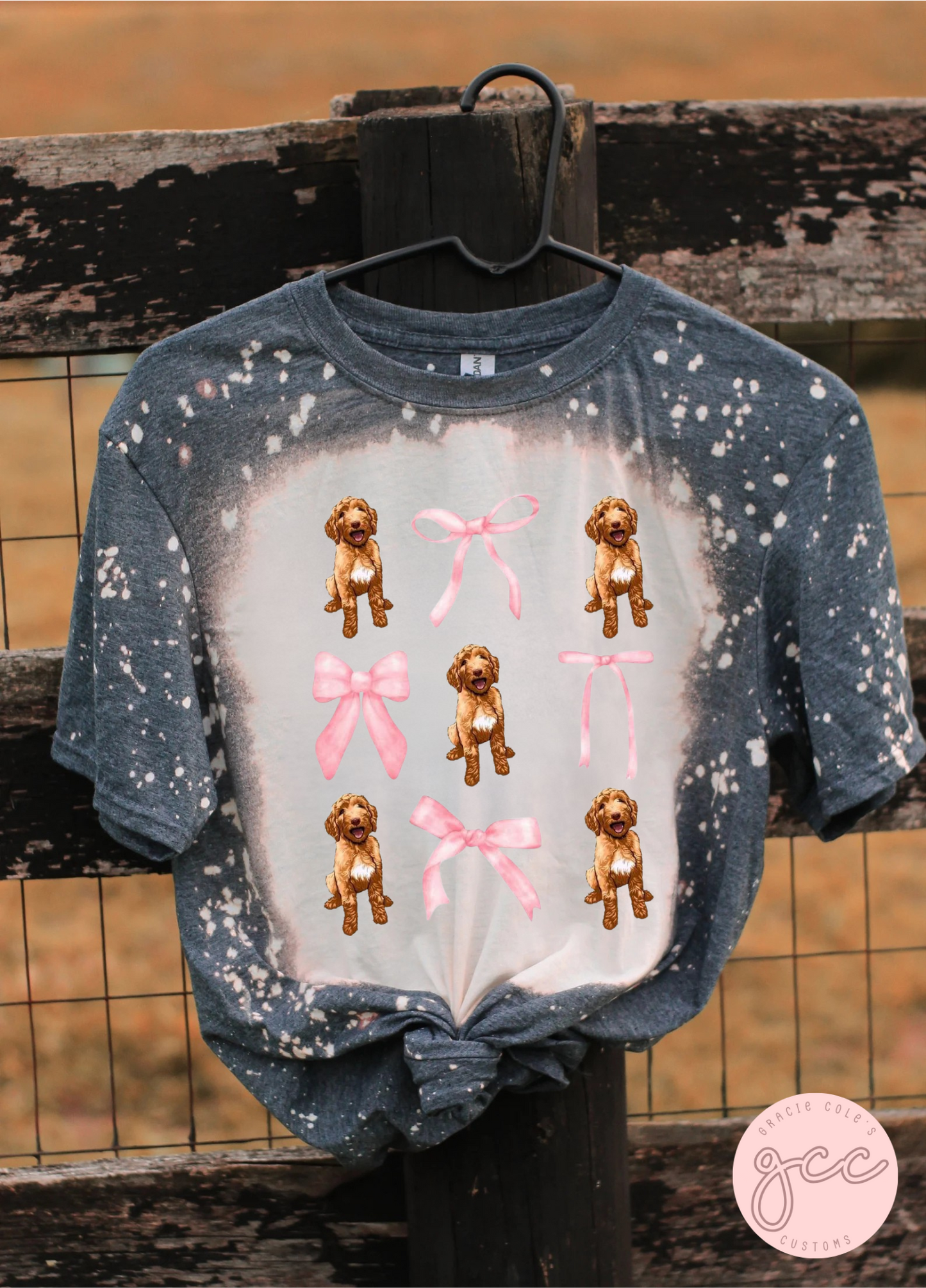 Golden Doodle Coquette Bleached T-Shirt