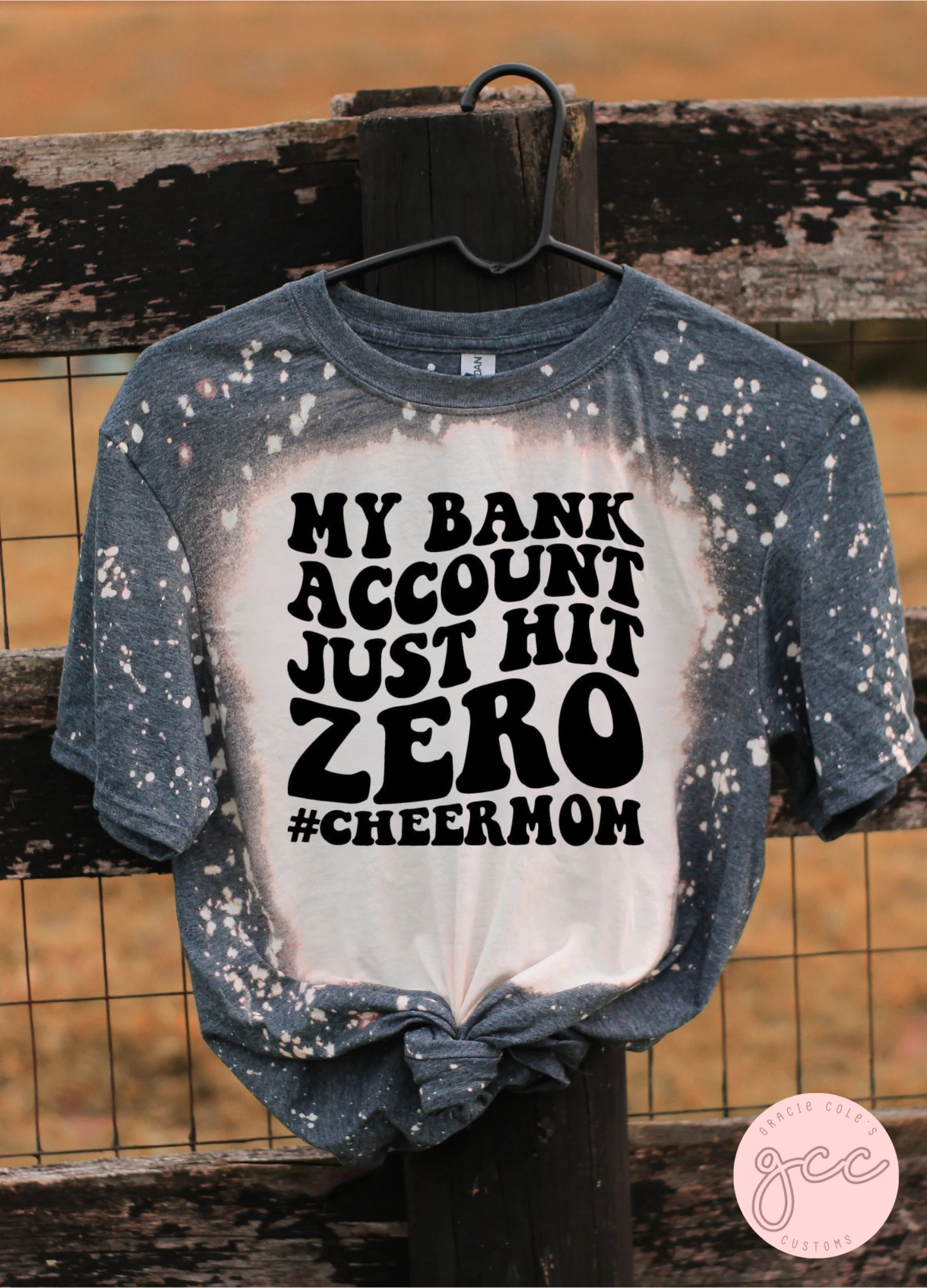 Cheer Mom Bleached T-Shirt
