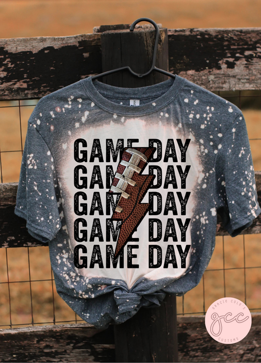 Game Day Football Bleached Shirt