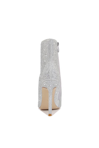Silver Rhinestone Stiletto Boots