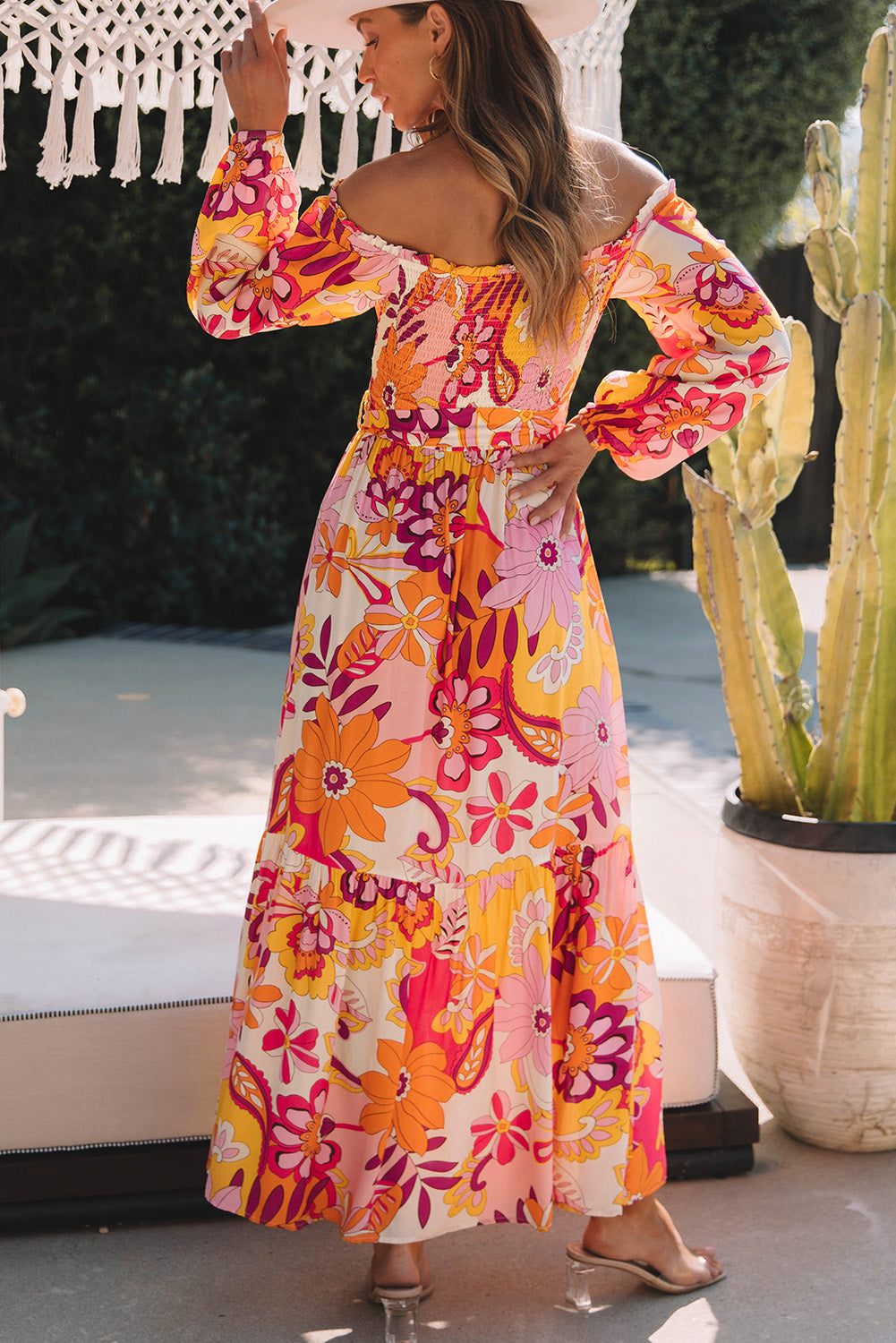 Paisley Off-Shoulder Maxi Dress