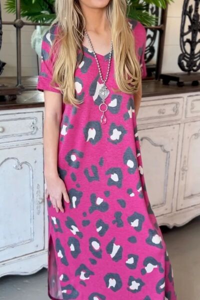 Pink Leopard Maxi Dress