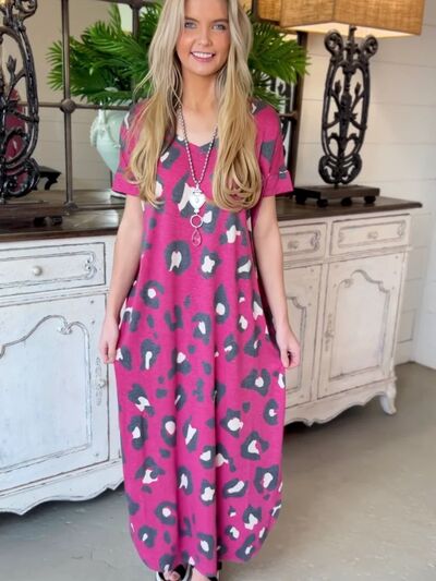 Pink Leopard Maxi Dress
