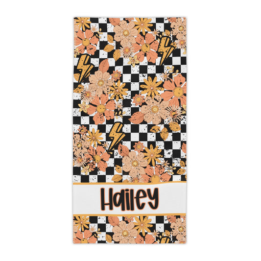 Personalized Retro Groovy Beach Towel