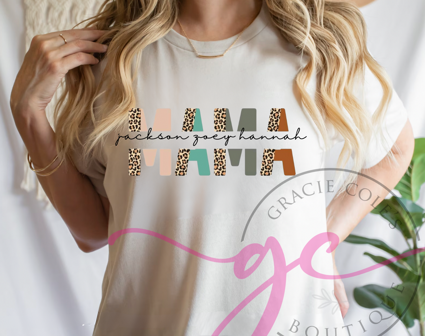 Personalized Multicolor Cheetah Mama Shirt