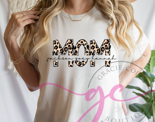 Personalized Cheetah Mom Shirt