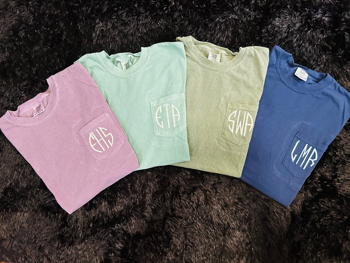 Monogrammed Comfort Color Pocket T-Shirt