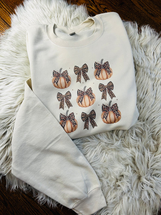 Cheetah Pumpkin Coquette Sweatshirt