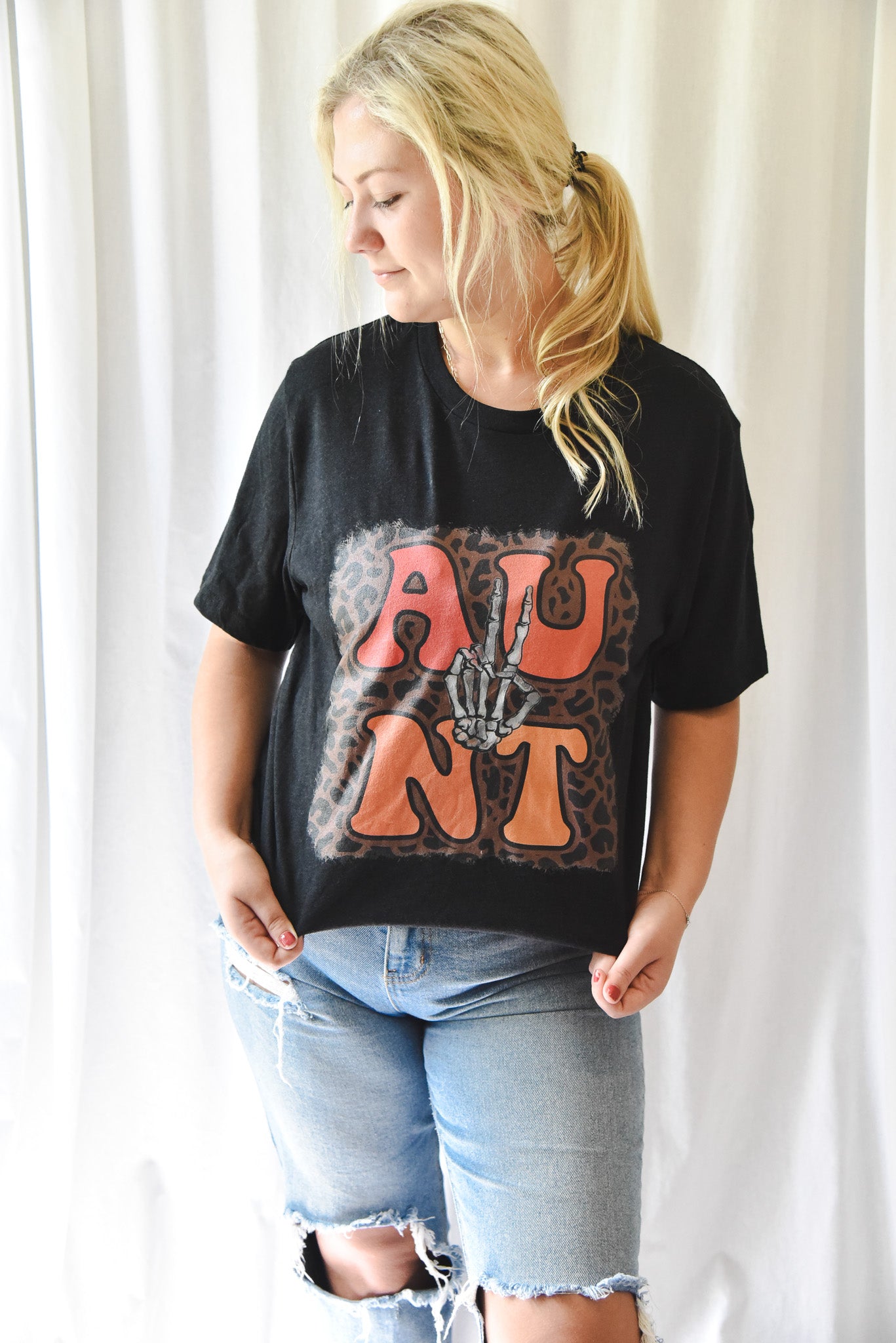 Cheetah Auntie Tee