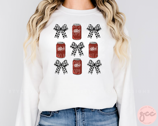 Dr Pepper Checkered Bow Sweatshirt