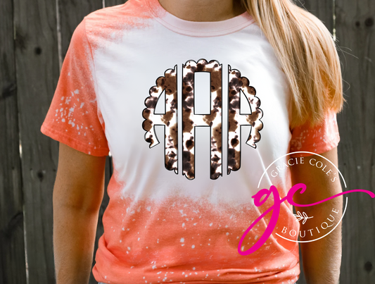 Cow Print Monogram Bleached Tee