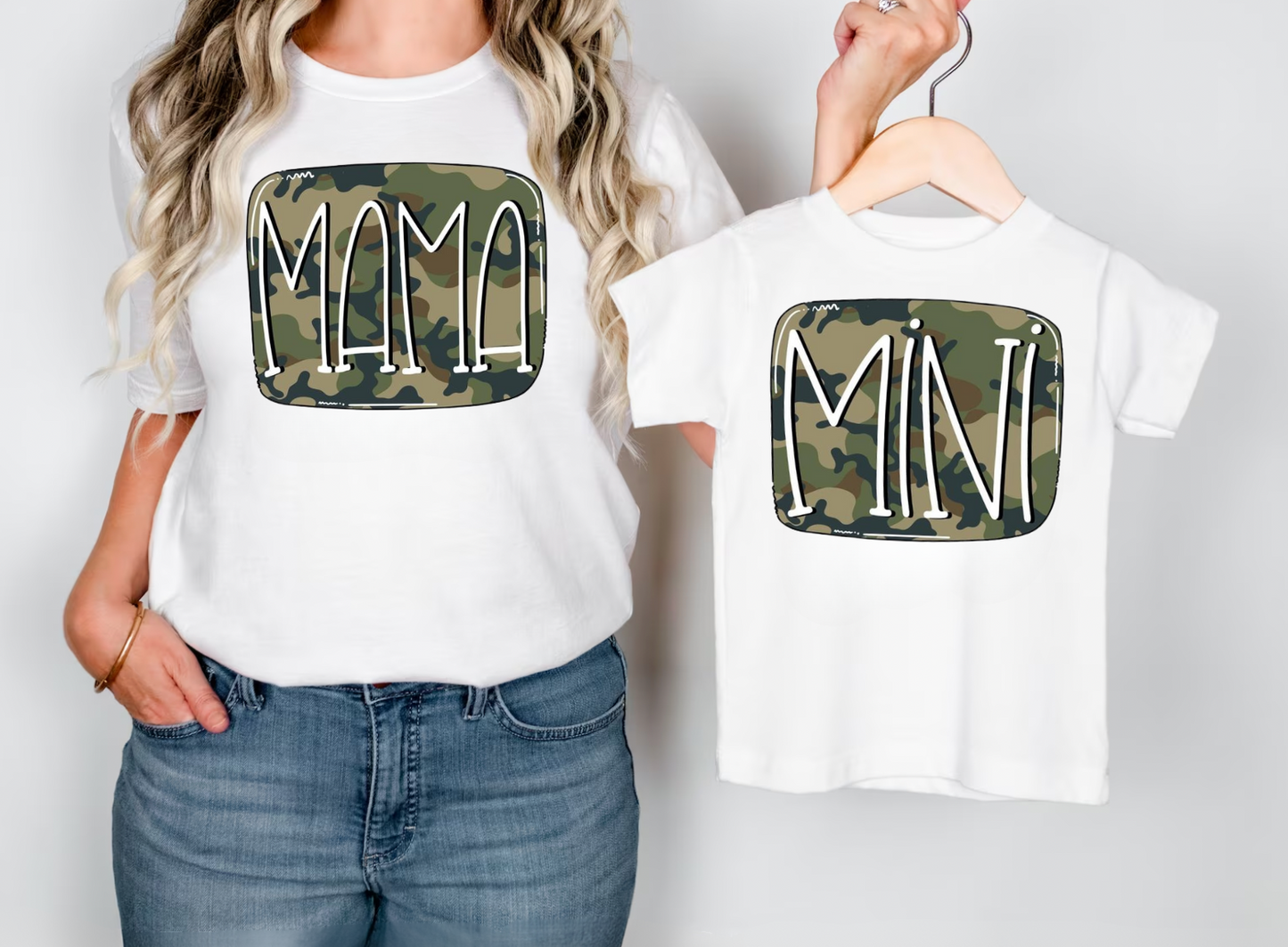 Mama + Mini Camo Bubble T-Shirt's