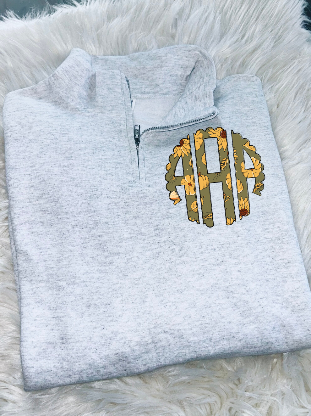 Sunflower Monogram Quarter Zip Sweatshirt