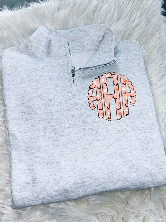 Halloween Monogram Quarter Zip Sweatshirt