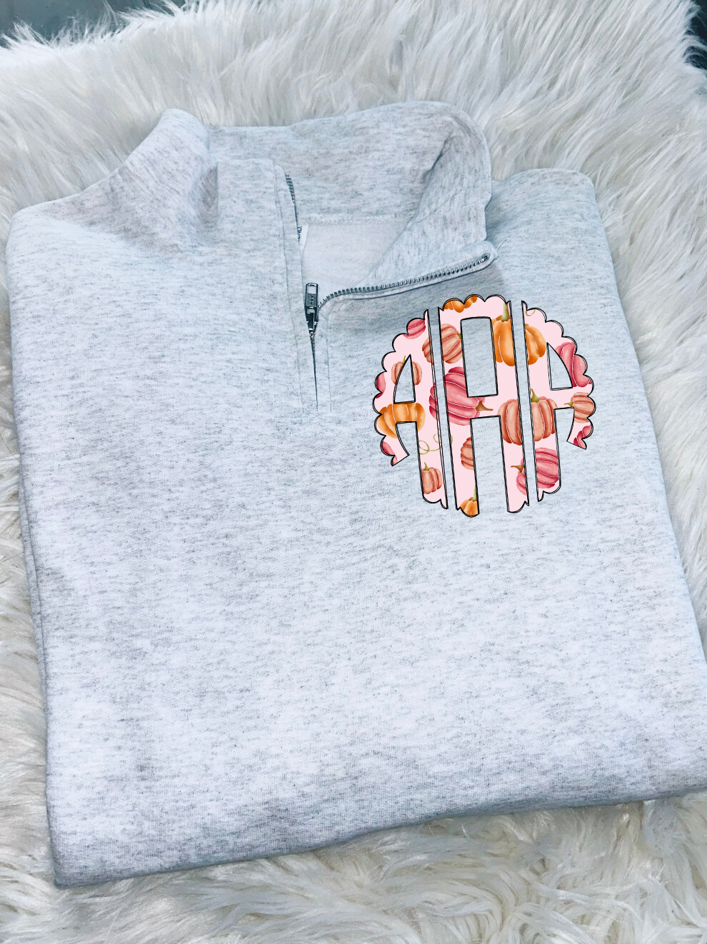 Fall Monogram Quarter Zip Sweatshirt