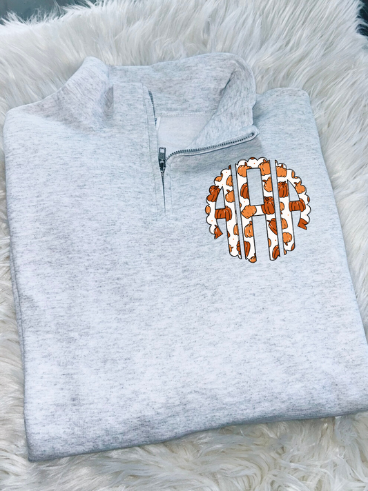 Fall Monogram Quarter Zip Sweatshirt