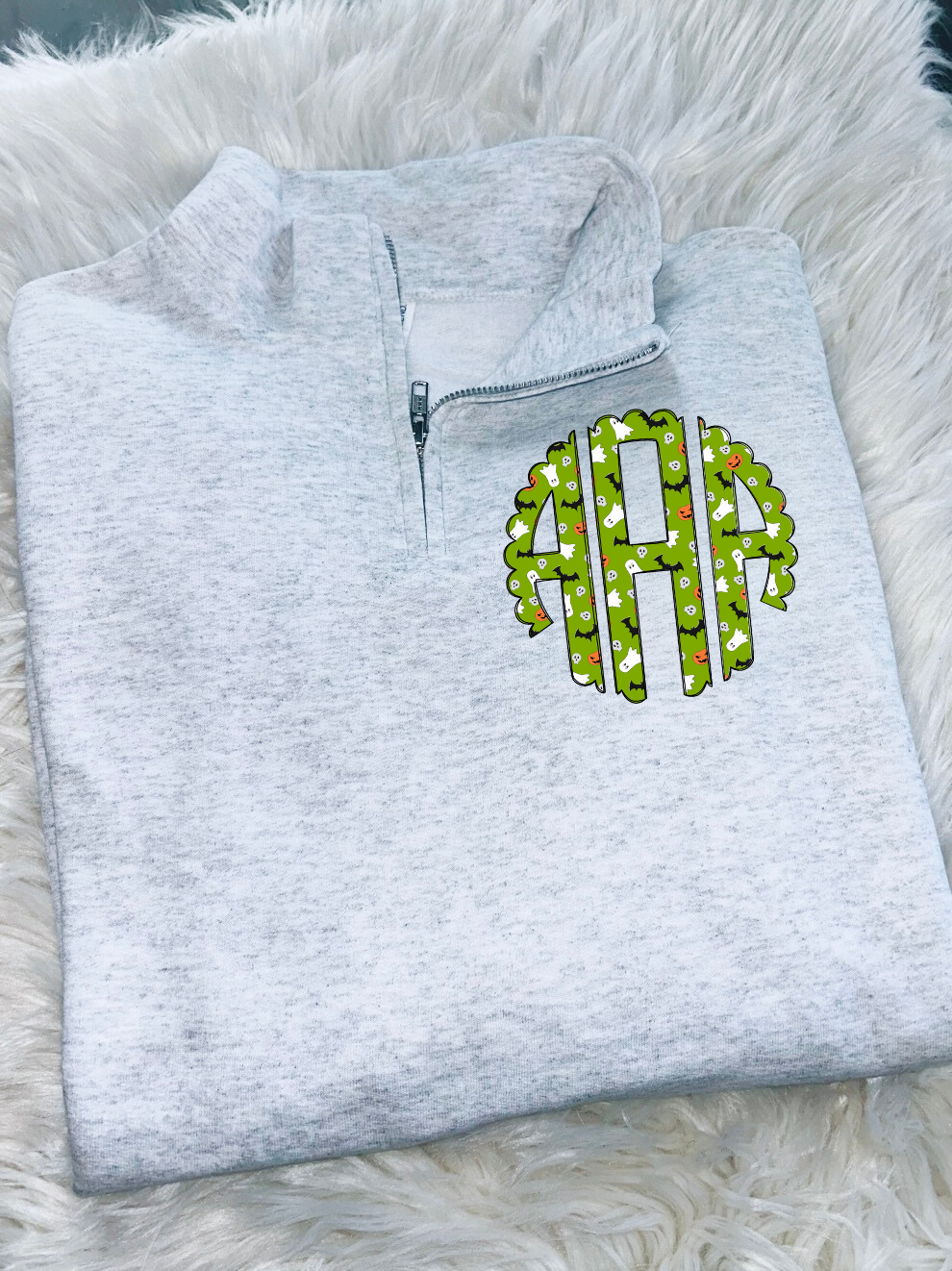 Halloween Monogram Quarter Zip Sweatshirt