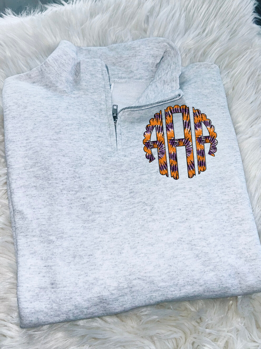 Halloween Monogram Quarter Zip Sweatshirt