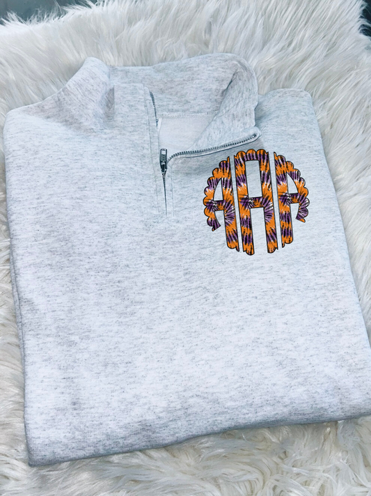 Halloween Monogram Quarter Zip Sweatshirt