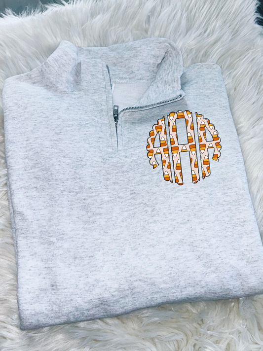 Halloween Monogram Quarter Zip Sweatshirt