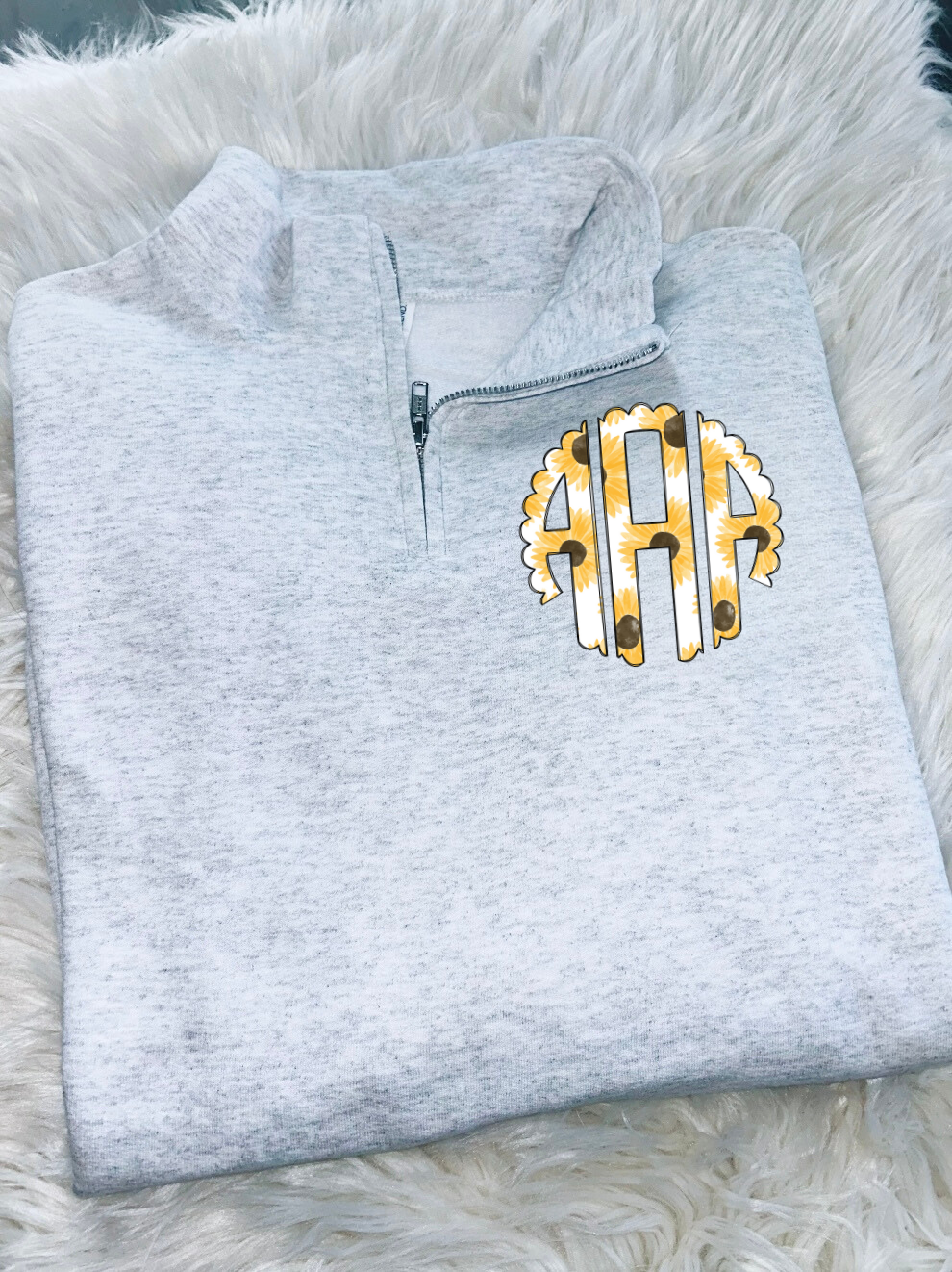 Sunflower Monogram Quarter Zip Sweatshirt