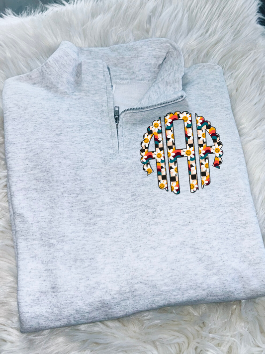 Groovy Monogram Quarter Zip Sweatshirt