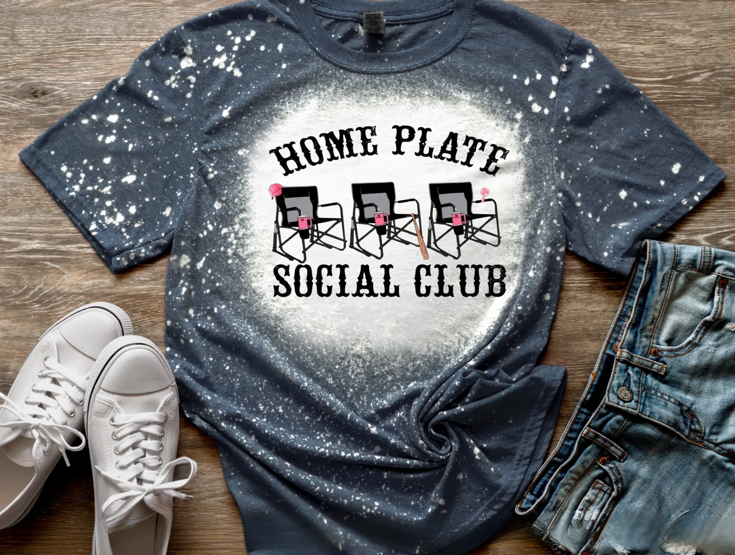 Home Plate Social Club Bleached Tee