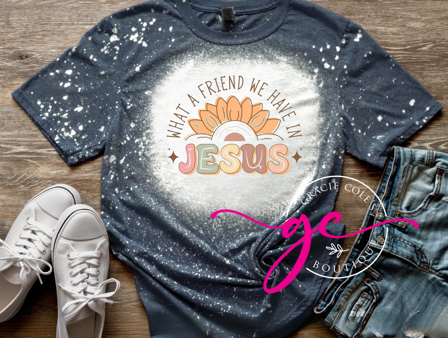 What A Friend We Have In Jesus Bleached Tee