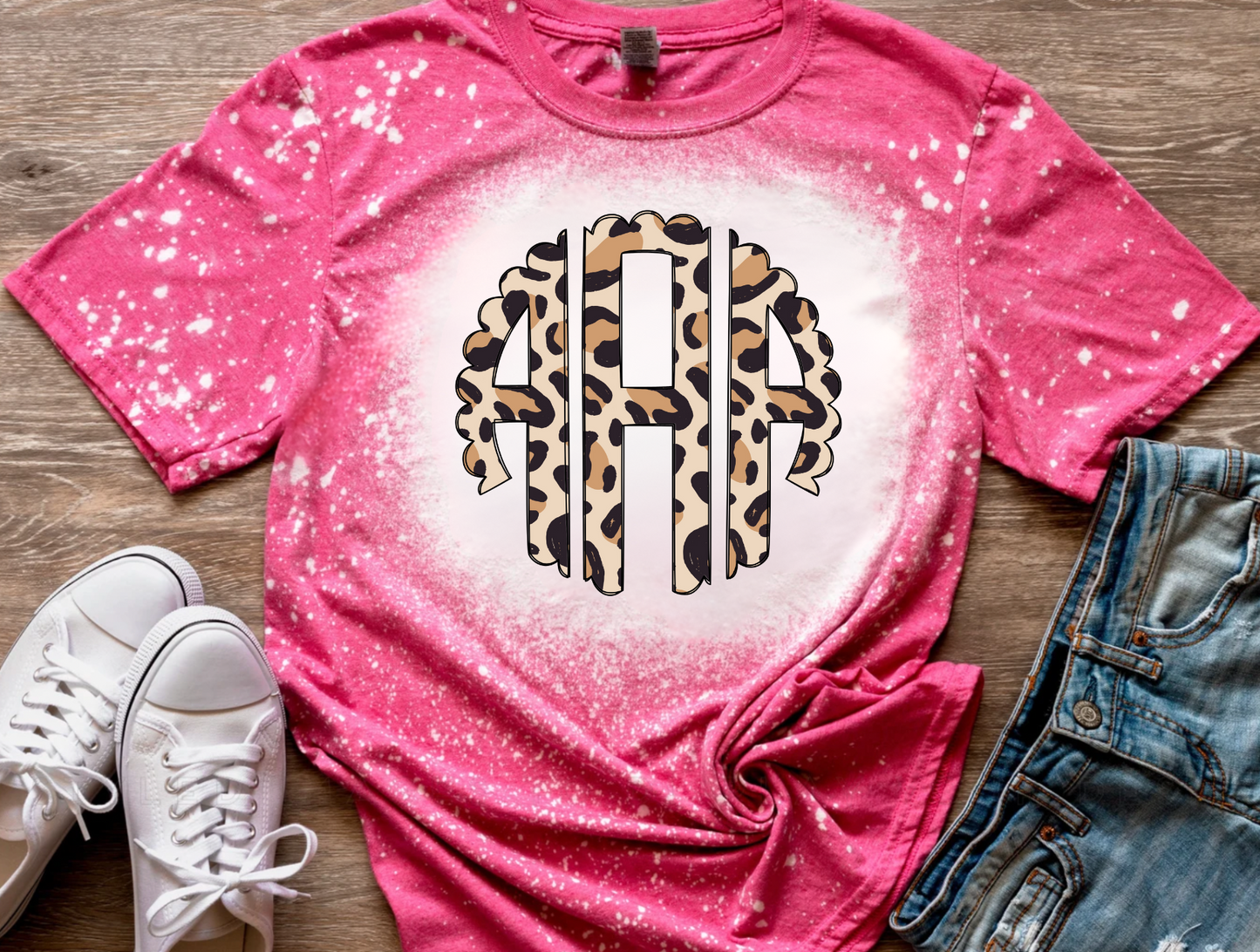 Cheetah Monogram Bleached Tee