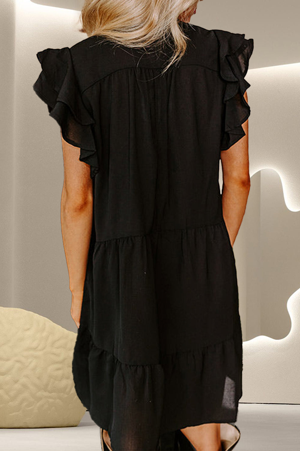 Embroidered Ruffled Dress