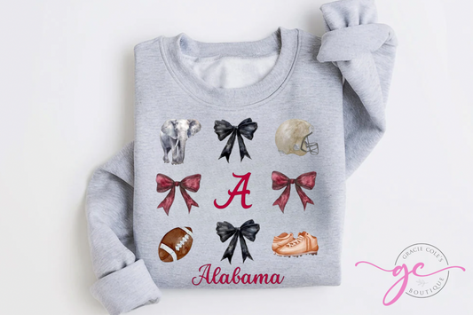 Alabama Football Coquette Sweatshirt