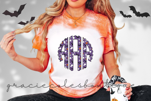 Halloween Monogram Bleached Shirt