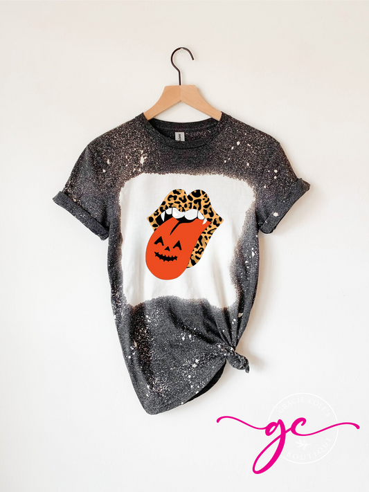 Halloween Graphic Bleached Shirt