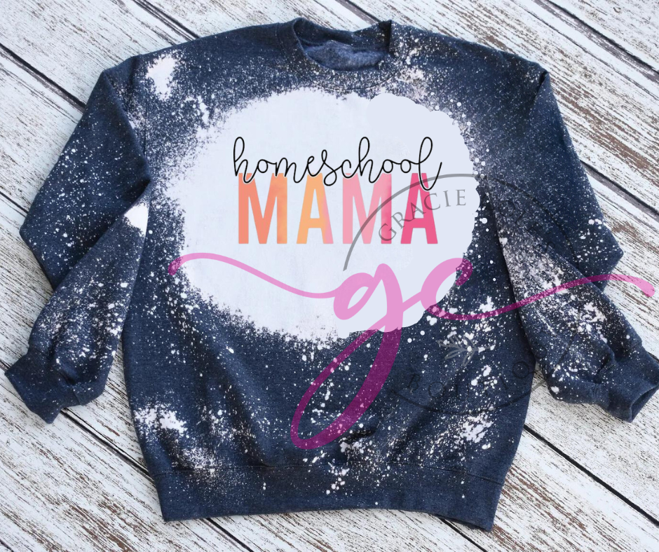 Homeschool Mama Bleached Sweatshirt