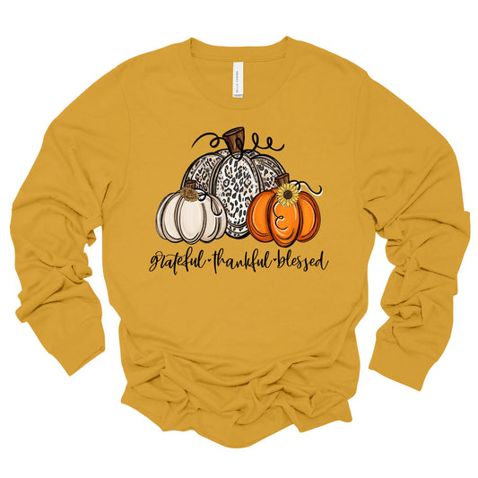 Thankful Grateful Blessed Long Sleeve Shirt