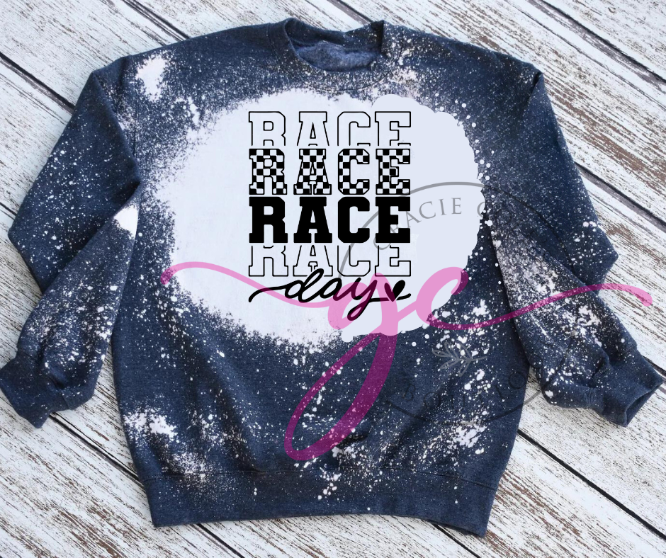 Race Day Bleached Sweatshirt