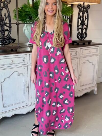 Pink Leopard Maxi Dress