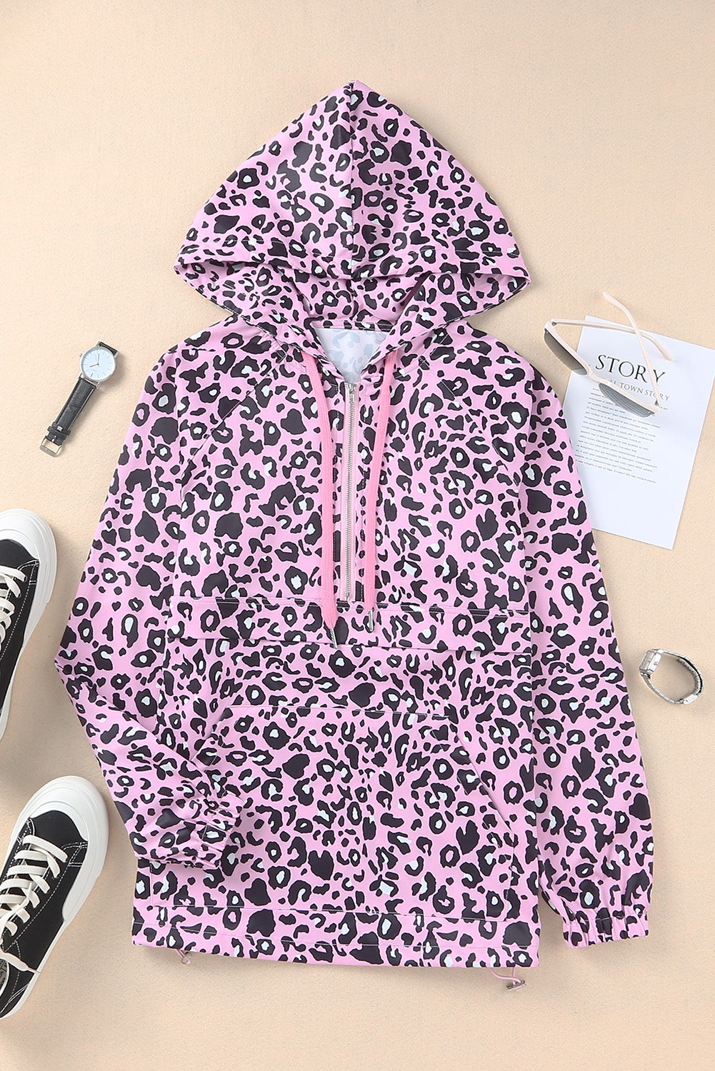 Leopard Half Zip Pullover